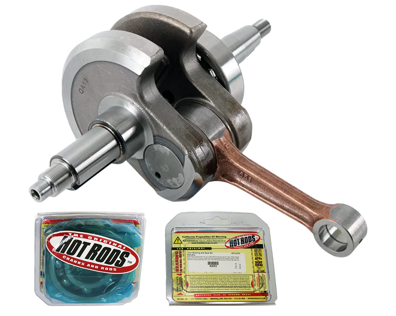 Yamaha Raptor 700 Hot Rods STD Crank with Hot Rods Main Crank Bearings 4078 K053 - Image 2