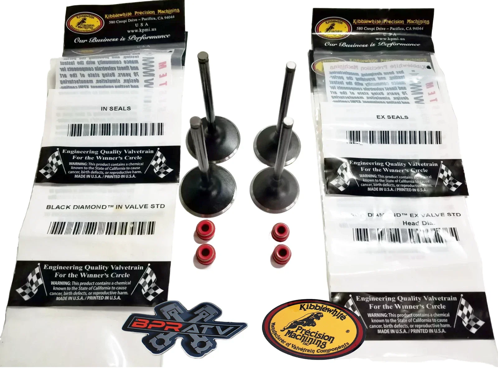 Yamaha Raptor 700 OEM Replacement KIBBLEWHITE Intake Exhaust Valves KP RED Seals - Image 3