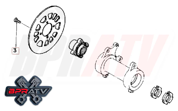 Yamaha Raptor YFM 125 250 350 BPRATV Talon Titanium Rear Brake Rotor Bolts Kit - Image 4