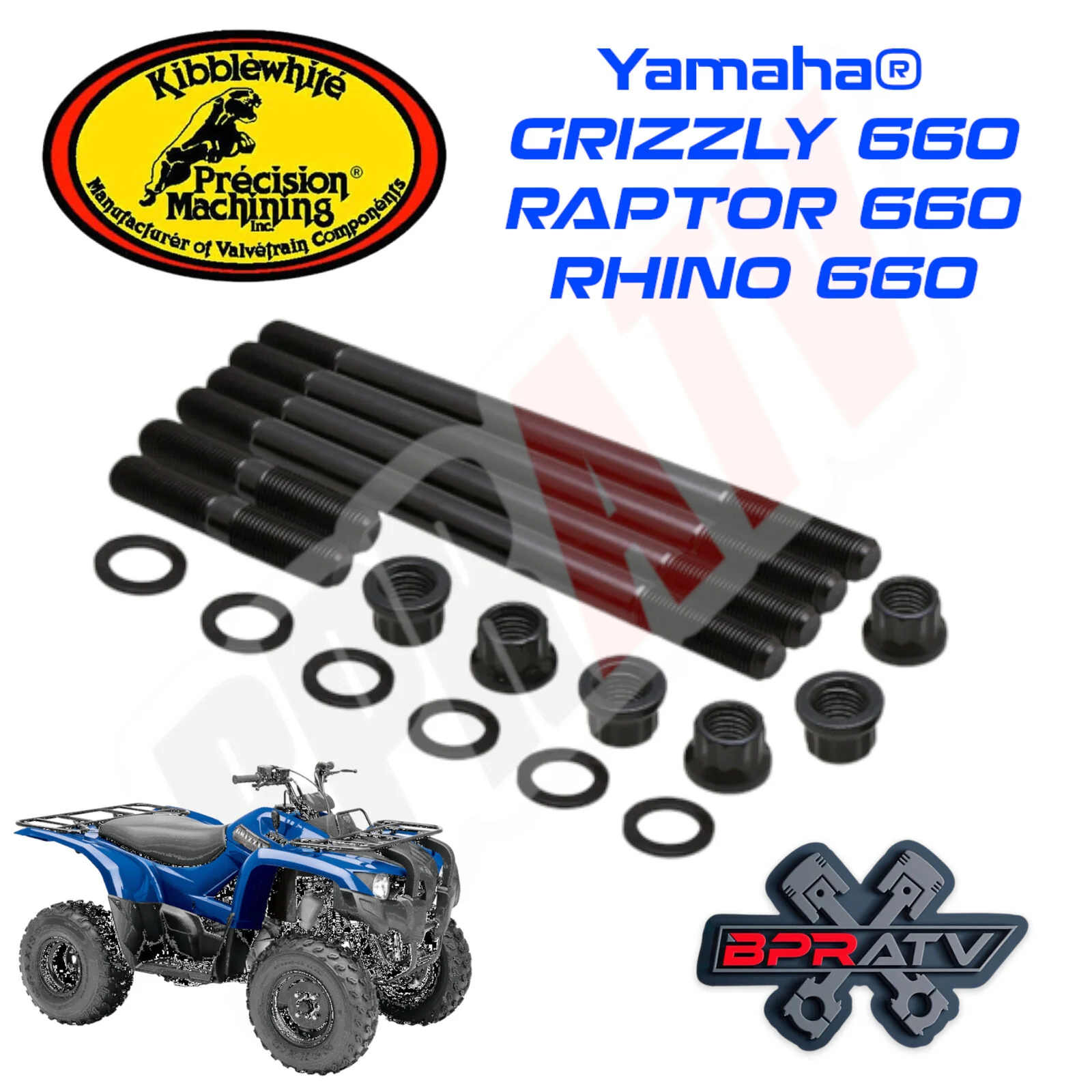 Yamaha Rhino Raptor 660 Kibblewhite Stronger Heavy Duty Cylinder Head Studs Kit - Image 8