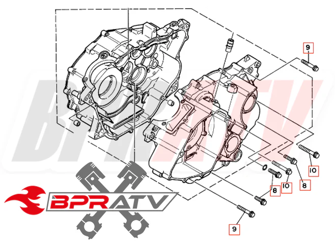 Yamaha Warrior 350 YFM350X YFM 350X TITANIUM Crankcase Engine Bolt Screw Kit Set - Image 2
