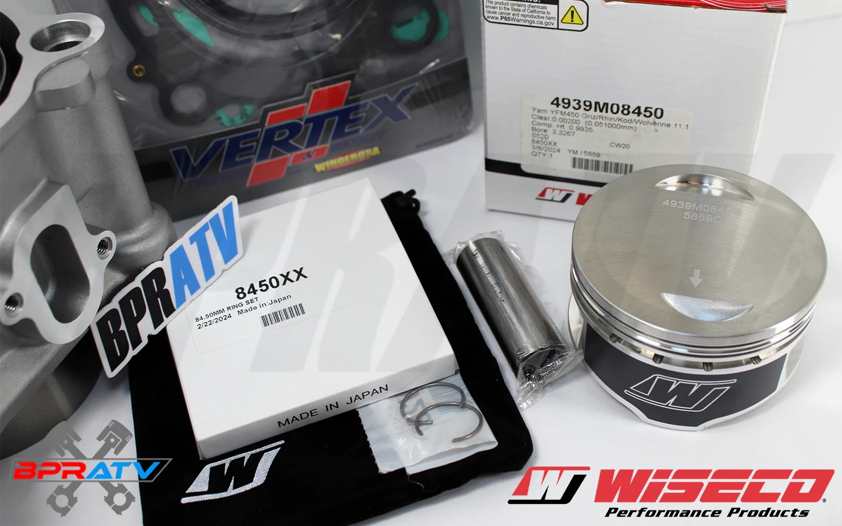 Yamaha Wolverine 450 OEM Stock Bore Cylinder & WISECO Piston Gaskets Top End Kit - Image 11