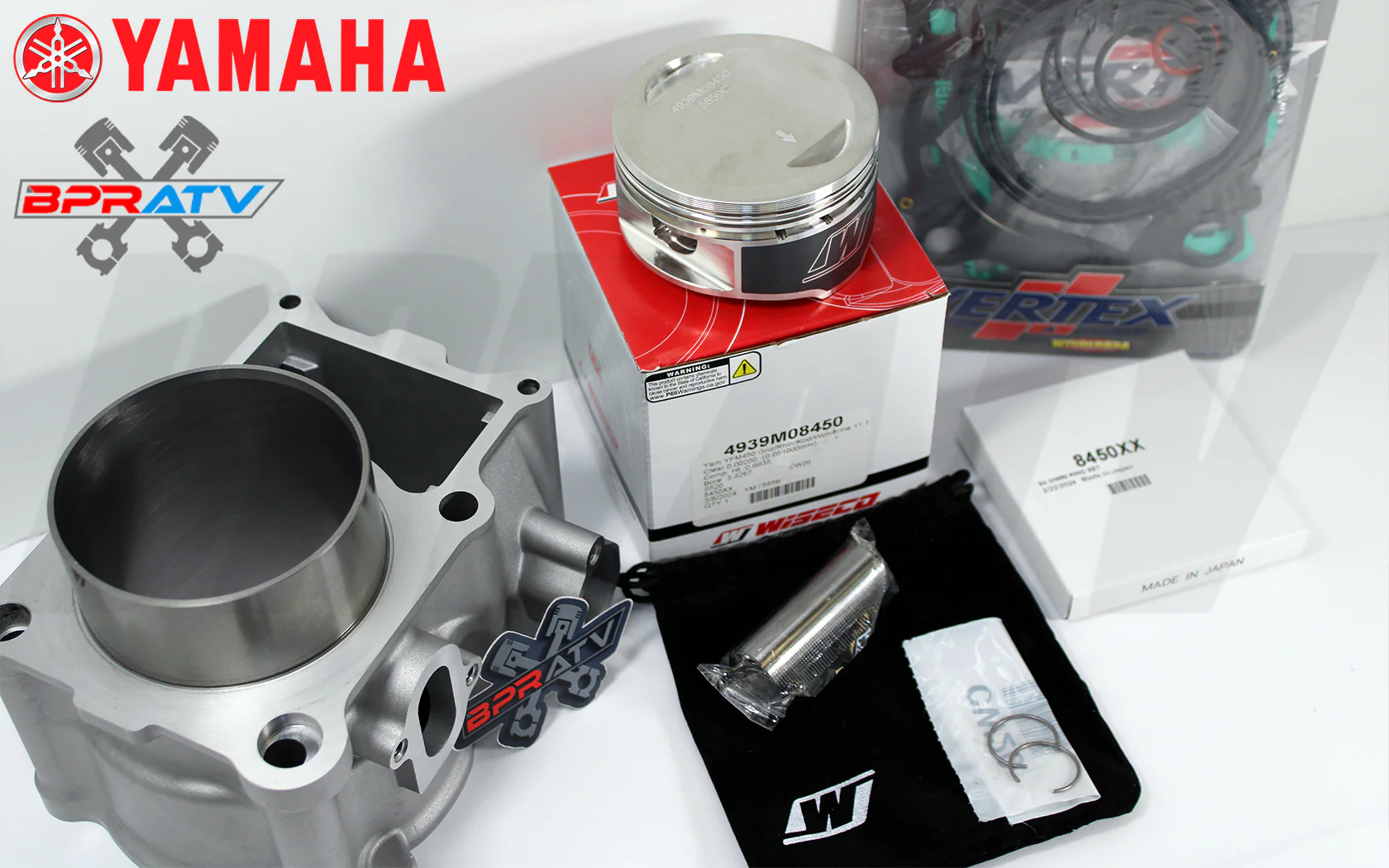 Yamaha Wolverine 450 OEM Stock Bore Cylinder & WISECO Piston Gaskets Top End Kit - Image 15