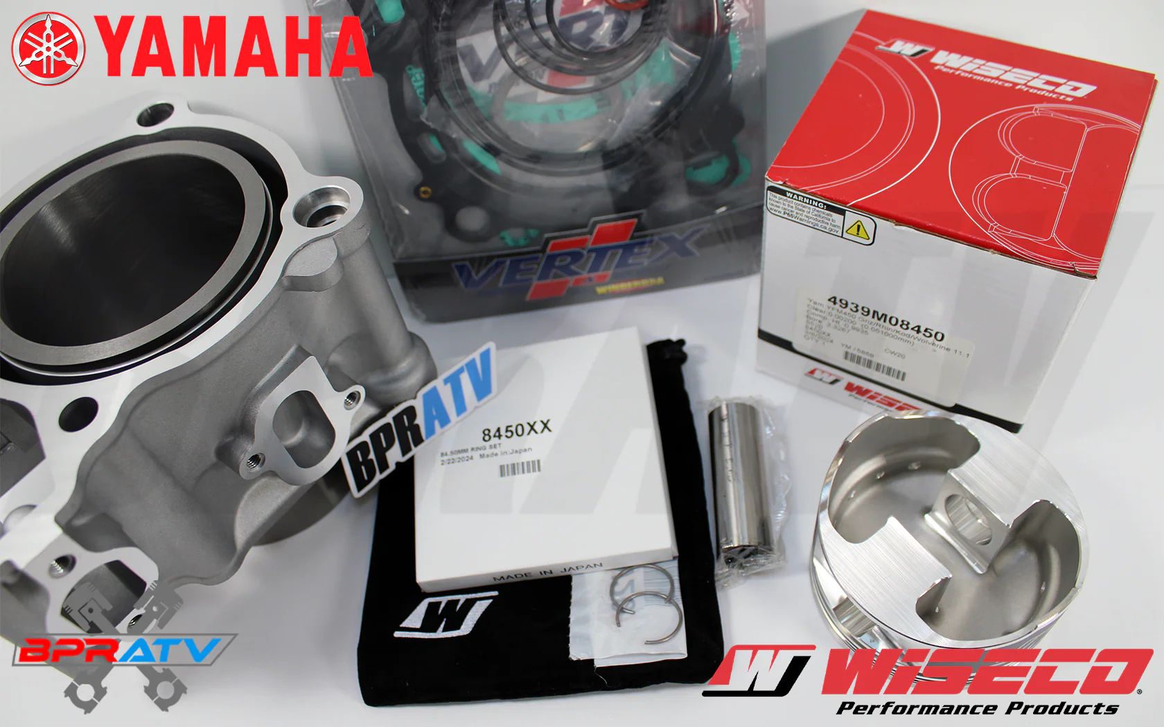 Yamaha Wolverine 450 OEM Stock Bore Cylinder & WISECO Piston Gaskets Top End Kit - Image 3