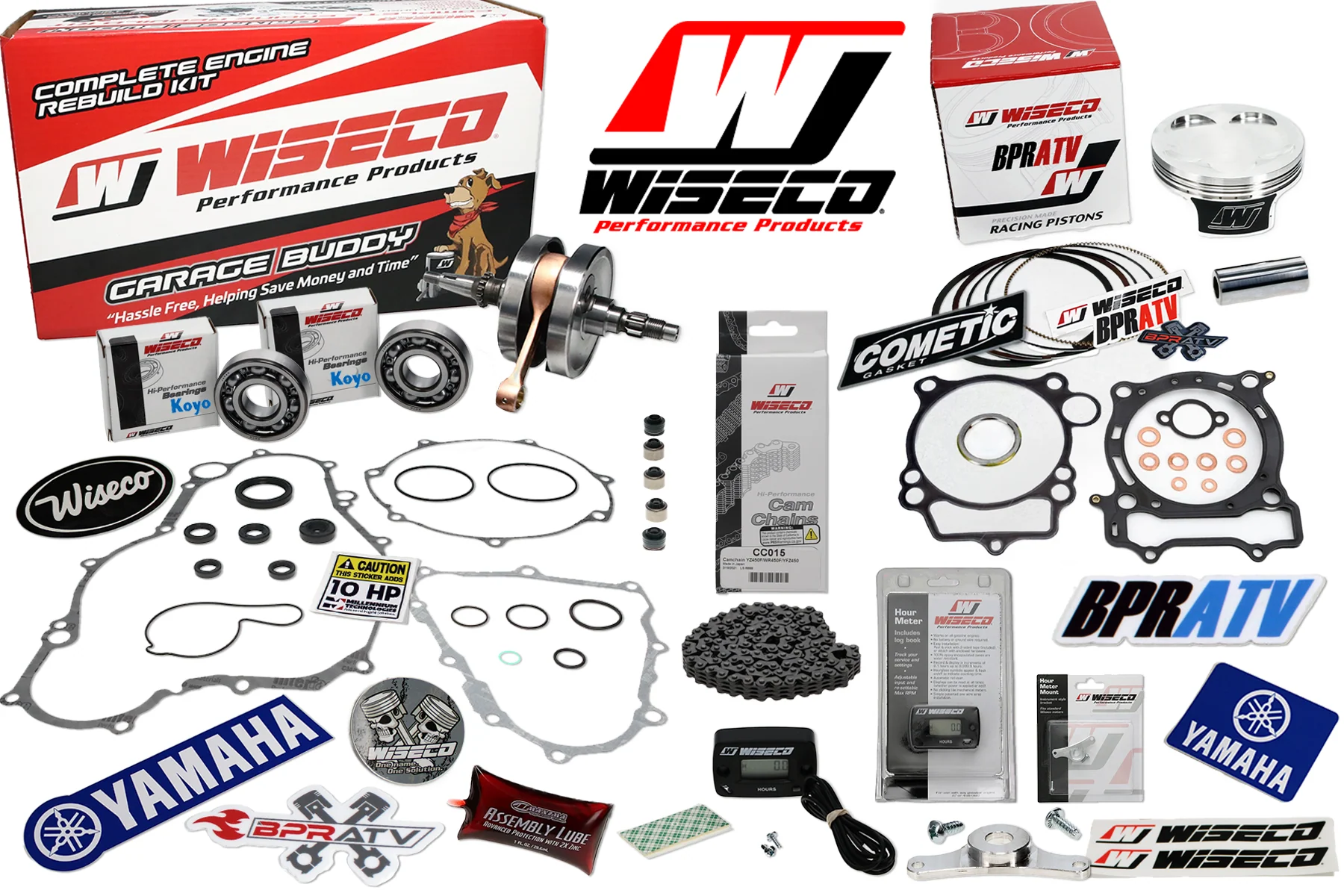 Wiseco Yamaha YFZ450 95mm Stock Complete Engine Rebuild Kit Crank Piston Gaskets - Image 21