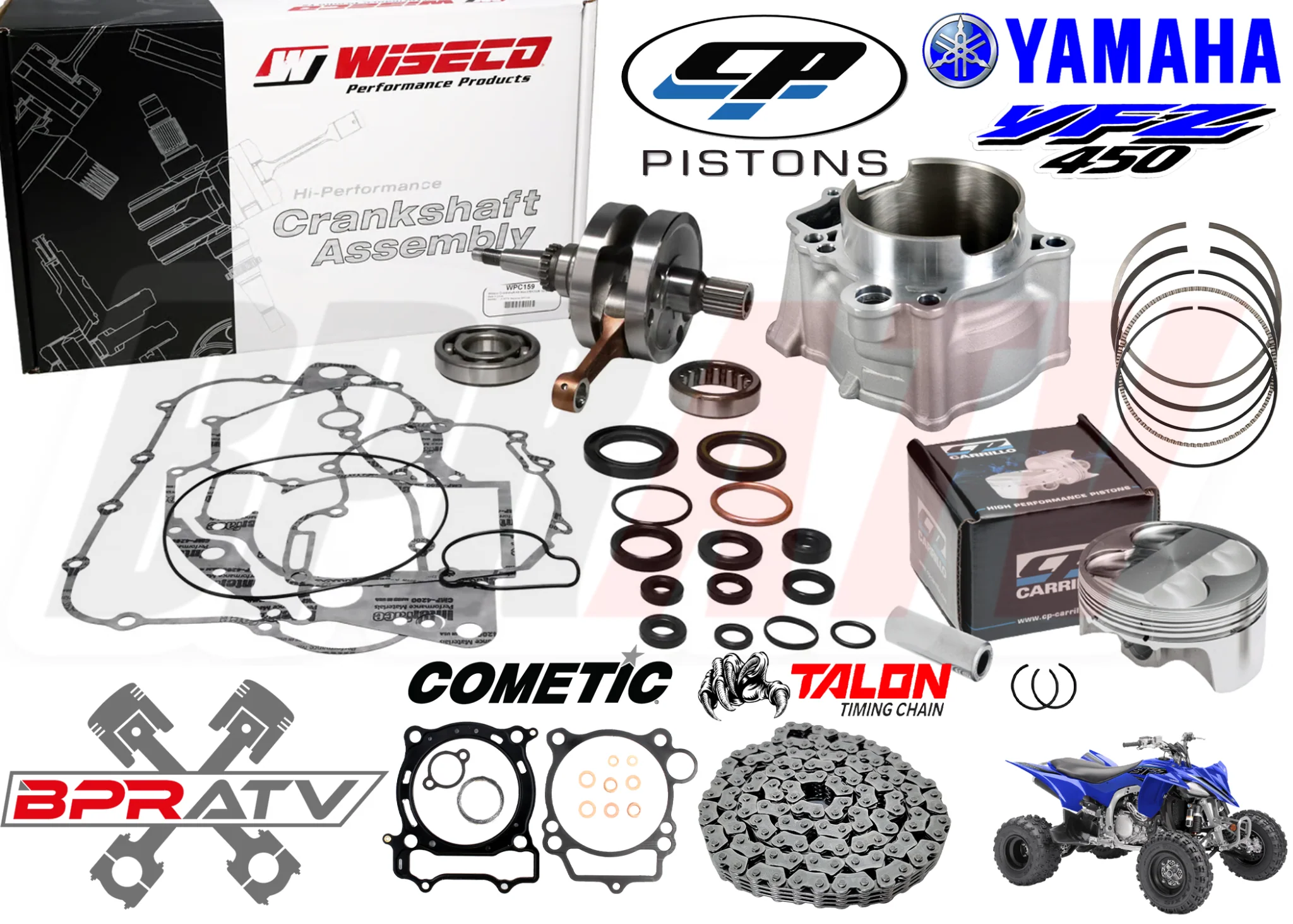 Yamaha YFZ450 Wiseco Engine Rebuild Kit Crank CP Piston Cylinder & Cam Chain NEW - Image 5