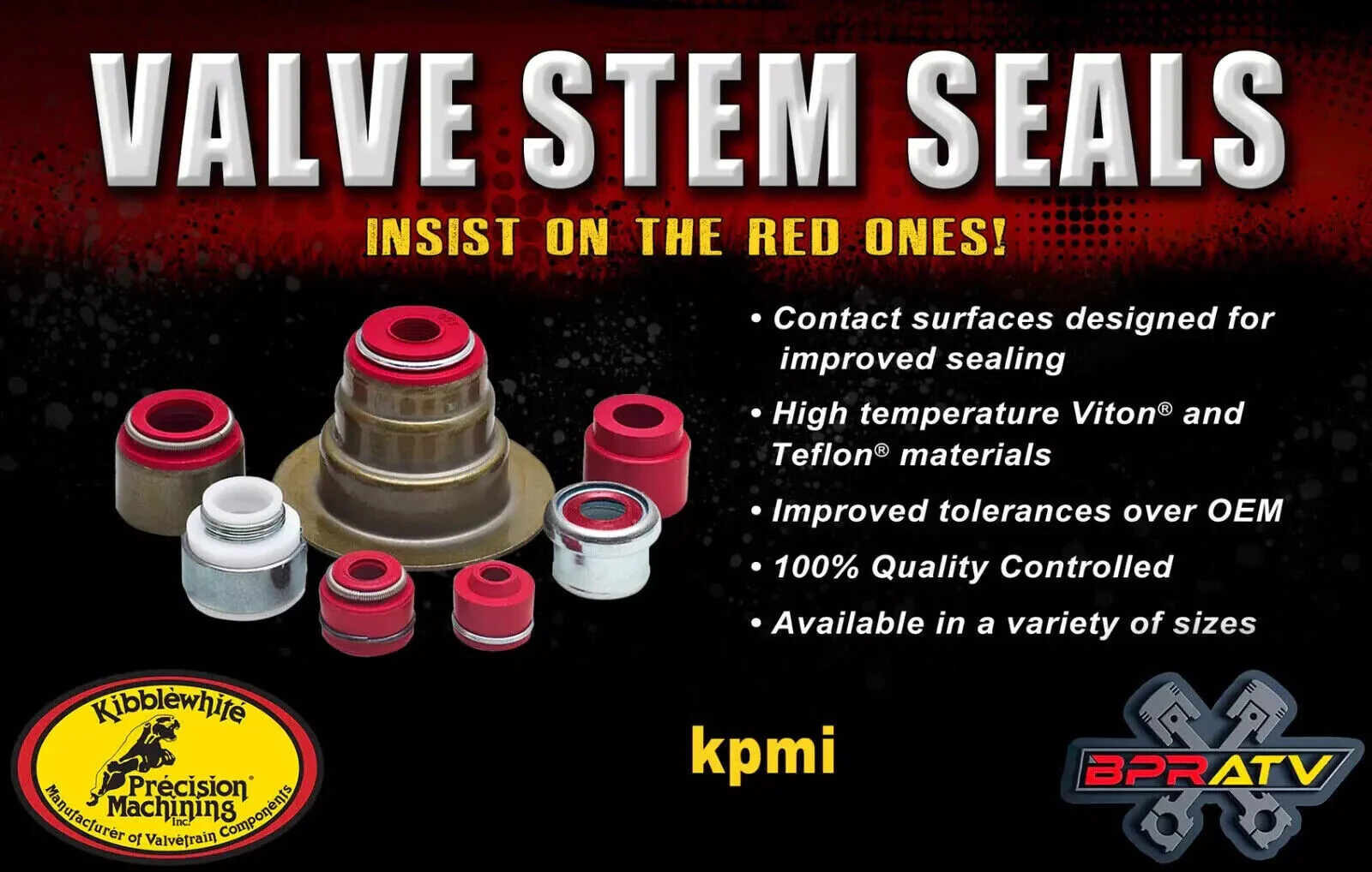 Yamaha YFZ450 Kibblewhite ARP Style Head Stud Kit Cometic Gasket RED Viton Seals - Image 19