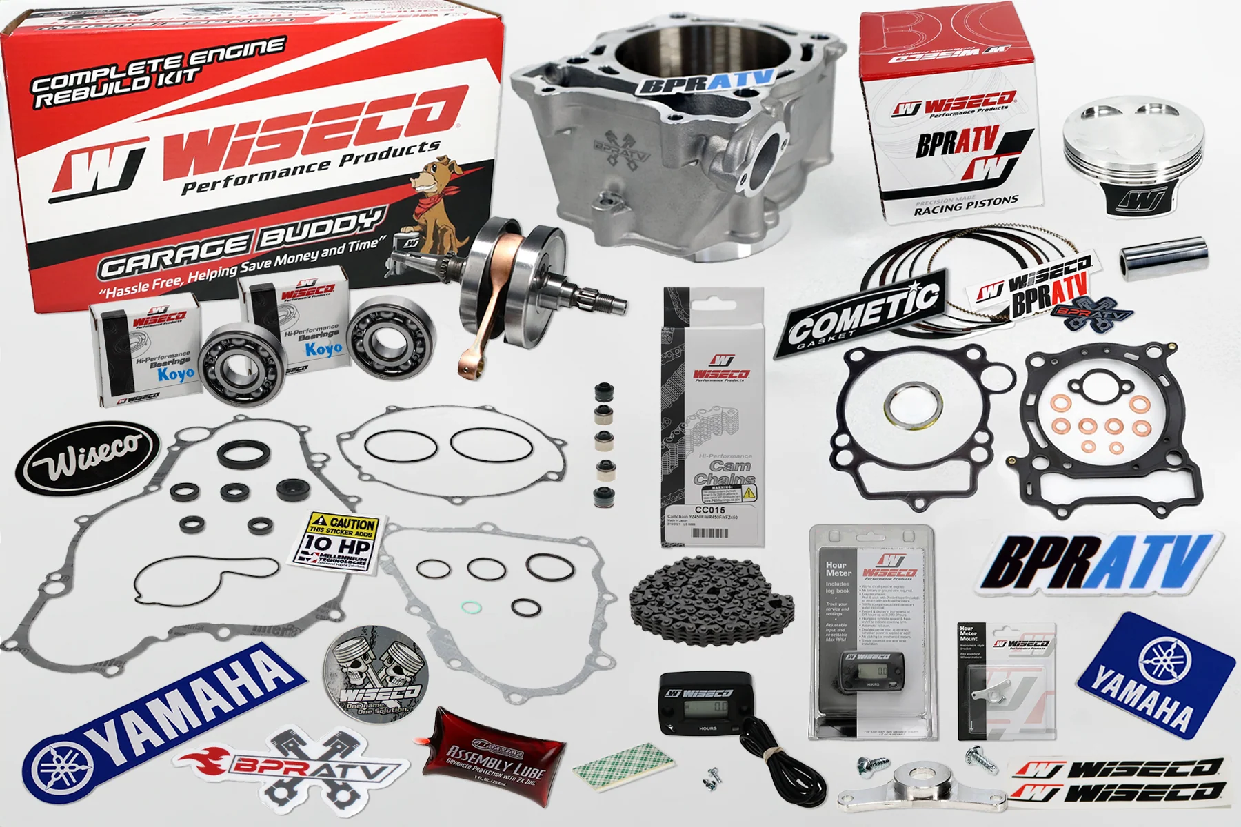 YFZ 450 Engine Rebuild Kit Wiseco Crank Piston Cylinder Gaskets Cam Chain '04-13 - Image 21