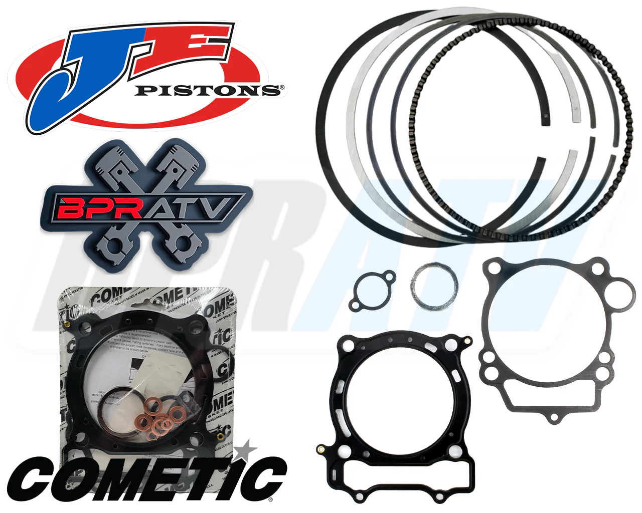Yamaha YFZ450 YFZ 450 Big Bore 98mm JE Piston Rings Ring Set Cometic Gasket Kit