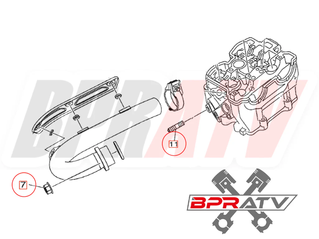 Yamaha YFZ450R YFZ 450R BPRATV Stronger Heavy Duty Exhaust Head Pipe Studs Bolts - Image 4