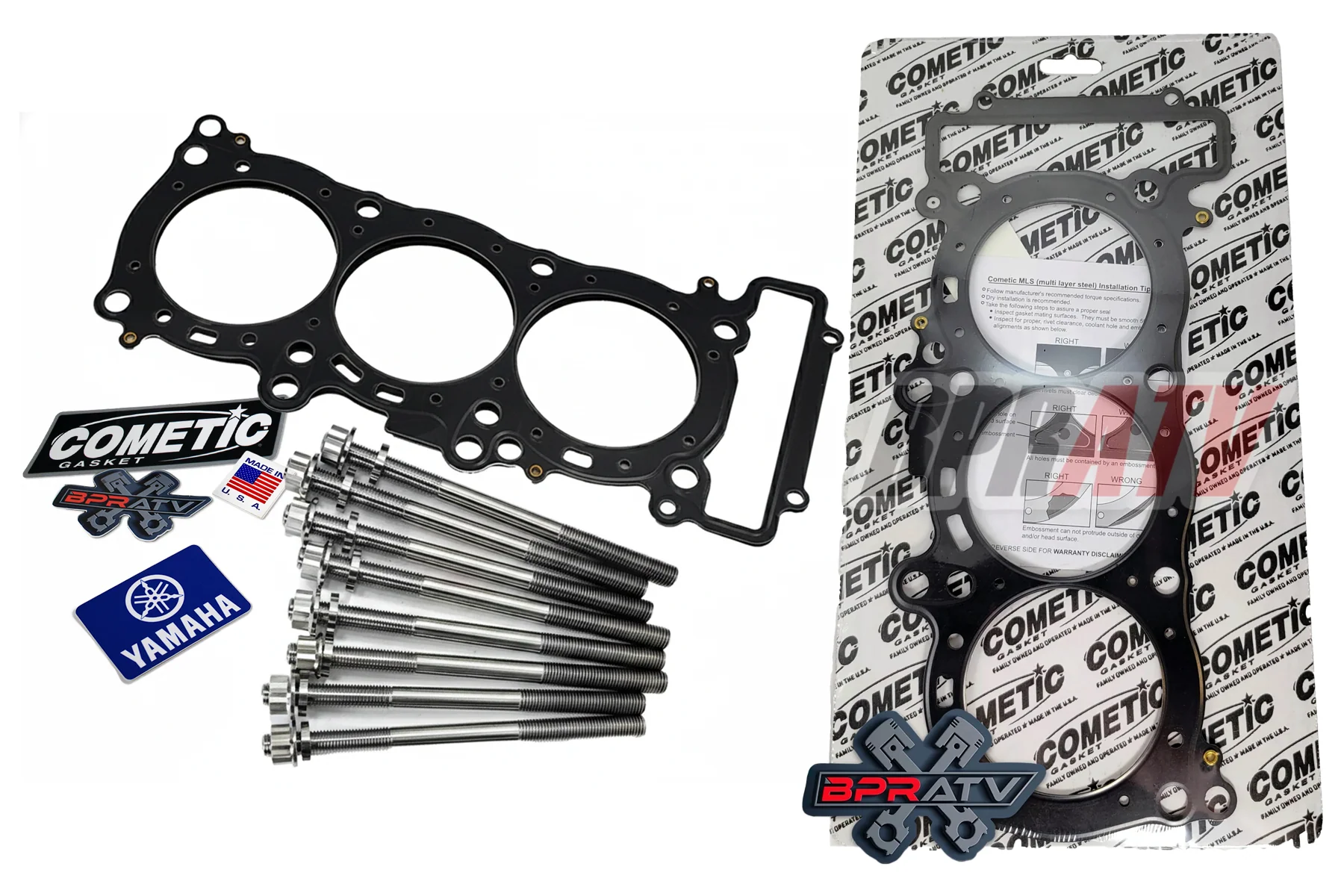 Yamaha YXZ 1000R OEM Piston Rings All 3 Ring Set MLS Head Gasket Titanium Studs! - Image 2