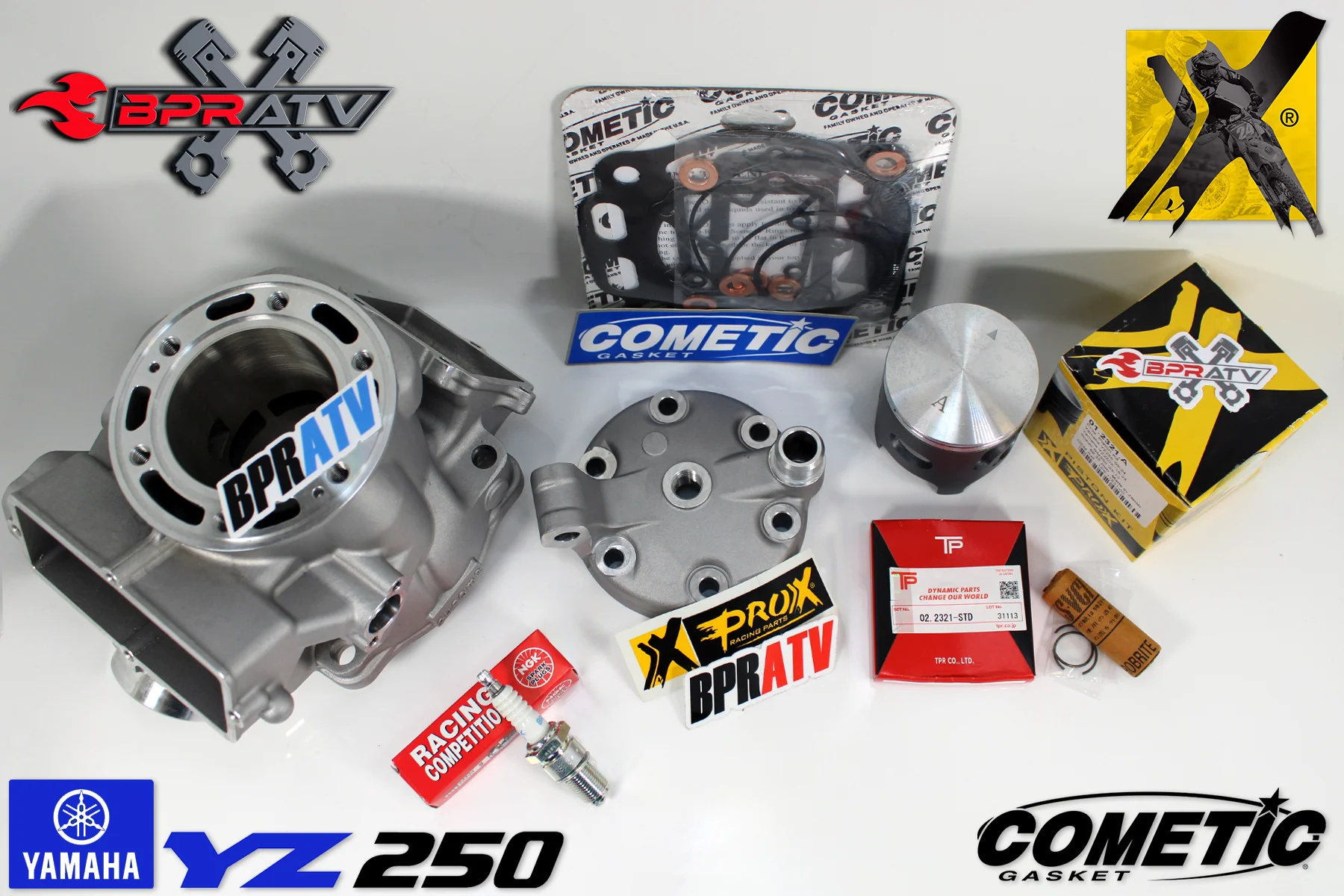 Yamaha YZ250 Stock Top End Rebuild Kit Cylinder ProX Piston & Cometic 1999-2025 - Image 3