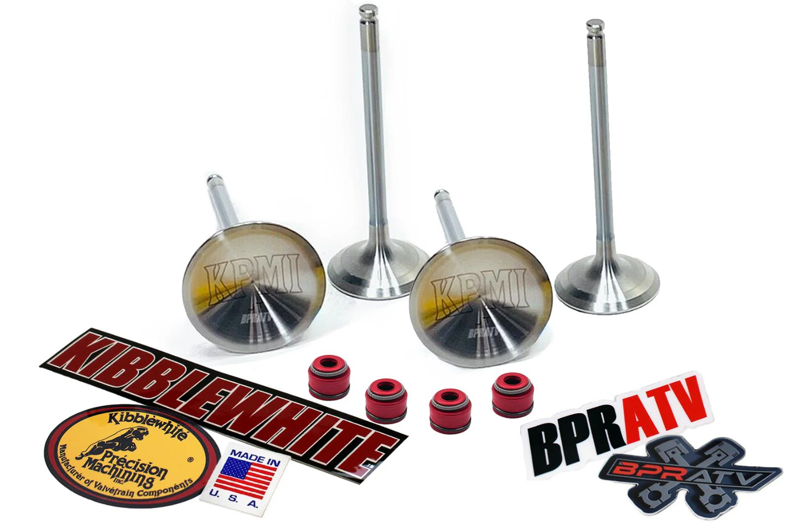 YFZ450R 09-25 YZ450F 06-09 KPMI Valve Kit Intake Exhaust Stainless Red Seals OEM - Image 2
