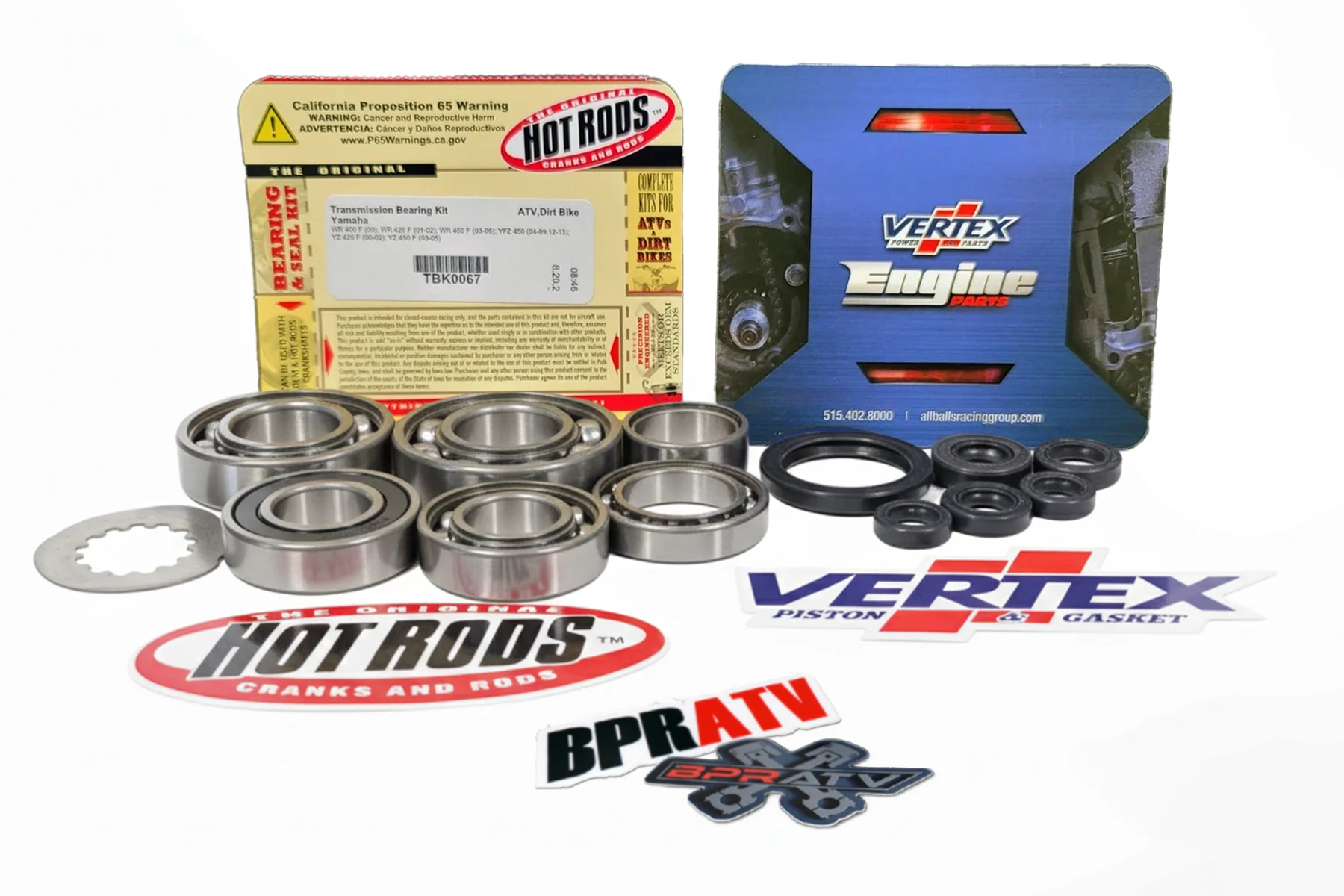 YFZ450 YFZ 450 Carb Model Hot Rods Trans Bearing & Engine Seal Kit TBK0067 04-13 - Image 2