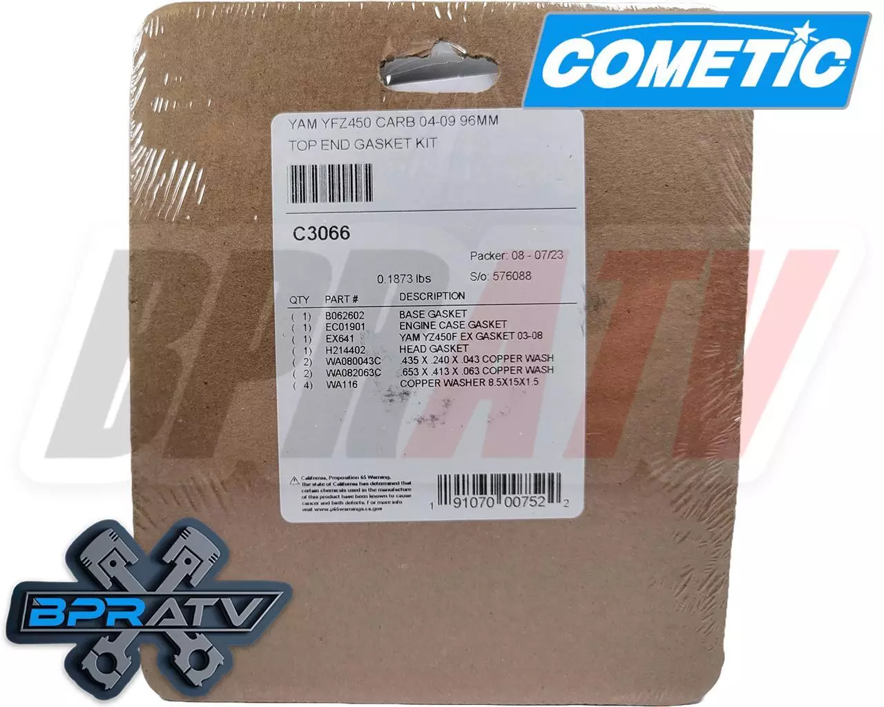 YFZ450 YFZ 450 95mm Stock Standard Bore Cylinder CP Piston Cometic Rebuild Kit - Image 14