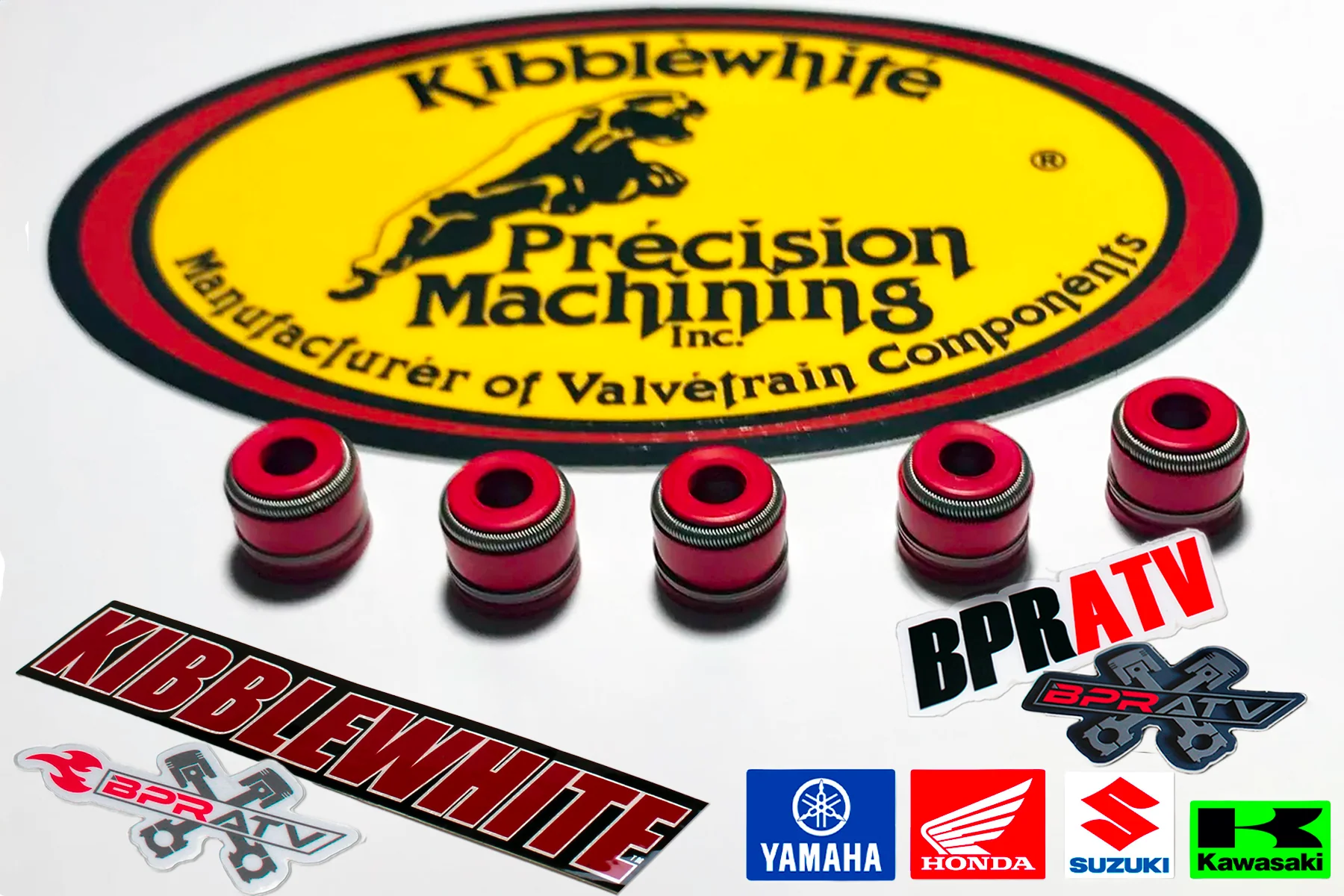 Kibblewhite +1mm Stainless Valve Set YFZ450R YFZ450 YZ450F WR450F RED Seals USA! - Image 7