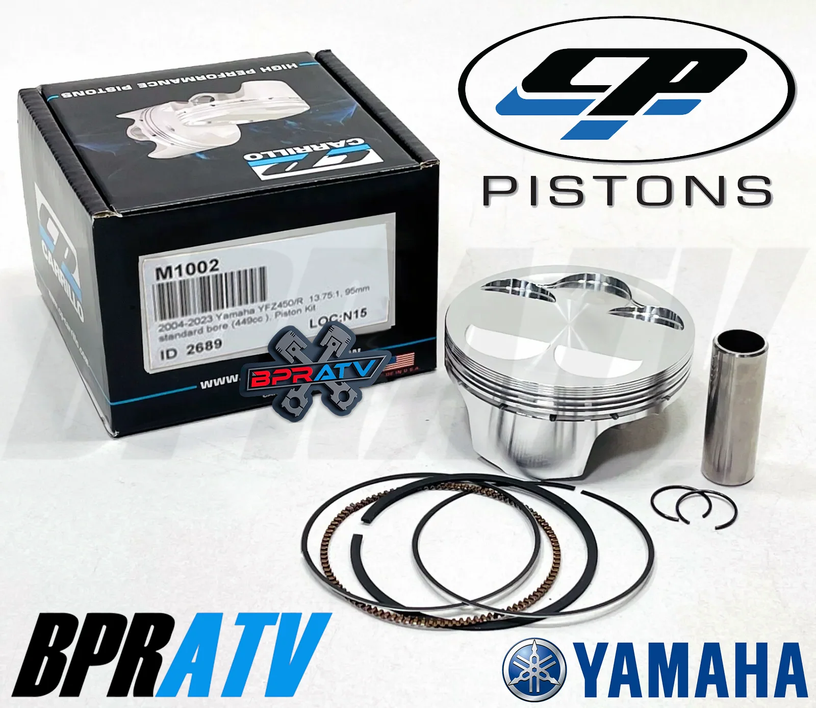 YFZ450 YFZ450X YFZ450R 95mm 13.75:1 CP Carrillo Stock Bore RACE GAS Piston Rings - Image 18