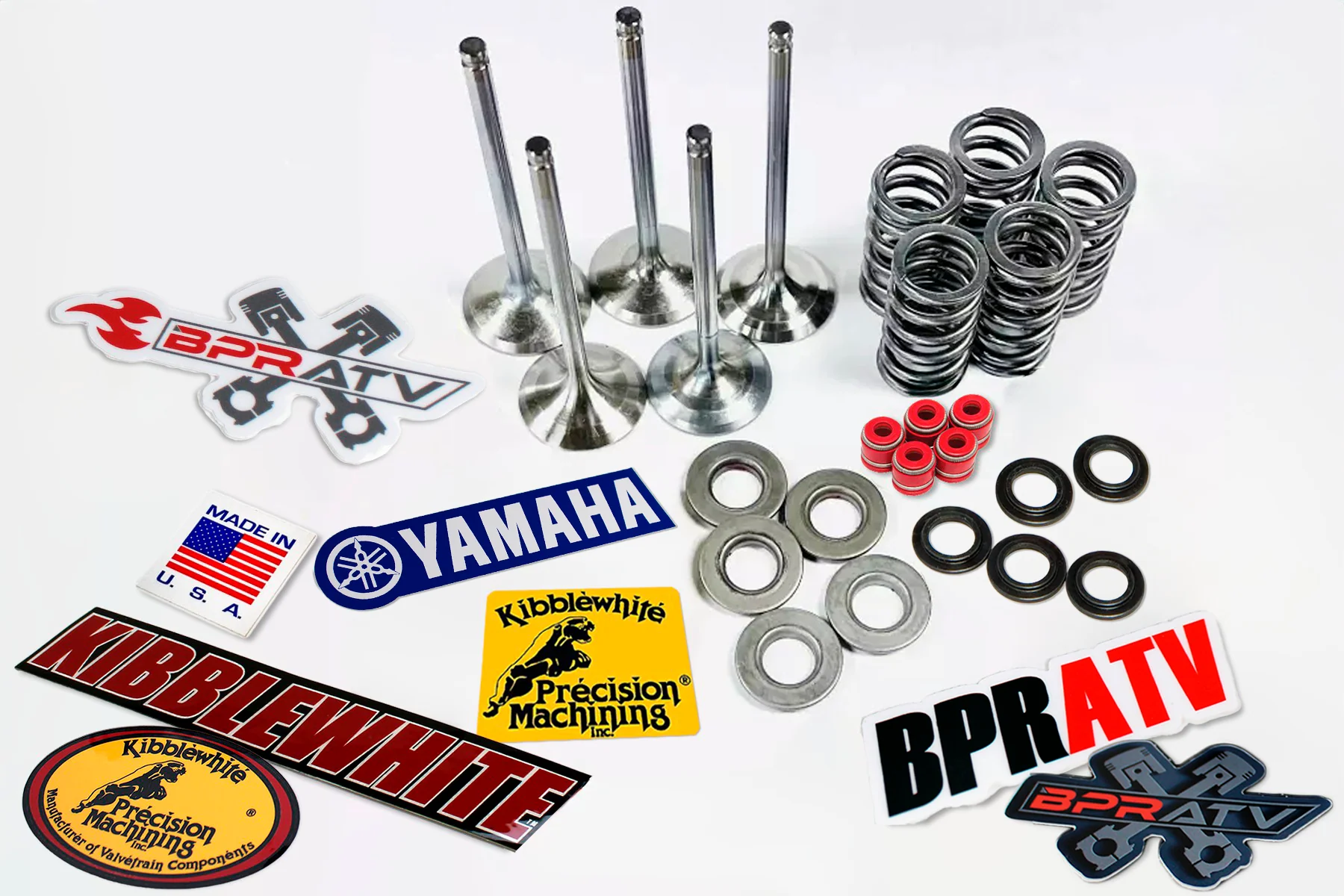 YFZ450R +1mm Kibblewhite Valves OEM Head Assembly Ported Port Porting Ti Springs - Image 3