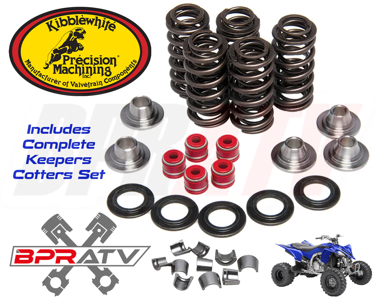 YFZ450R YFZ 450R KIBBLEWHITE+1mm Intake Valves Exhaust Valve Ti Spring Kit Seals - Image 5