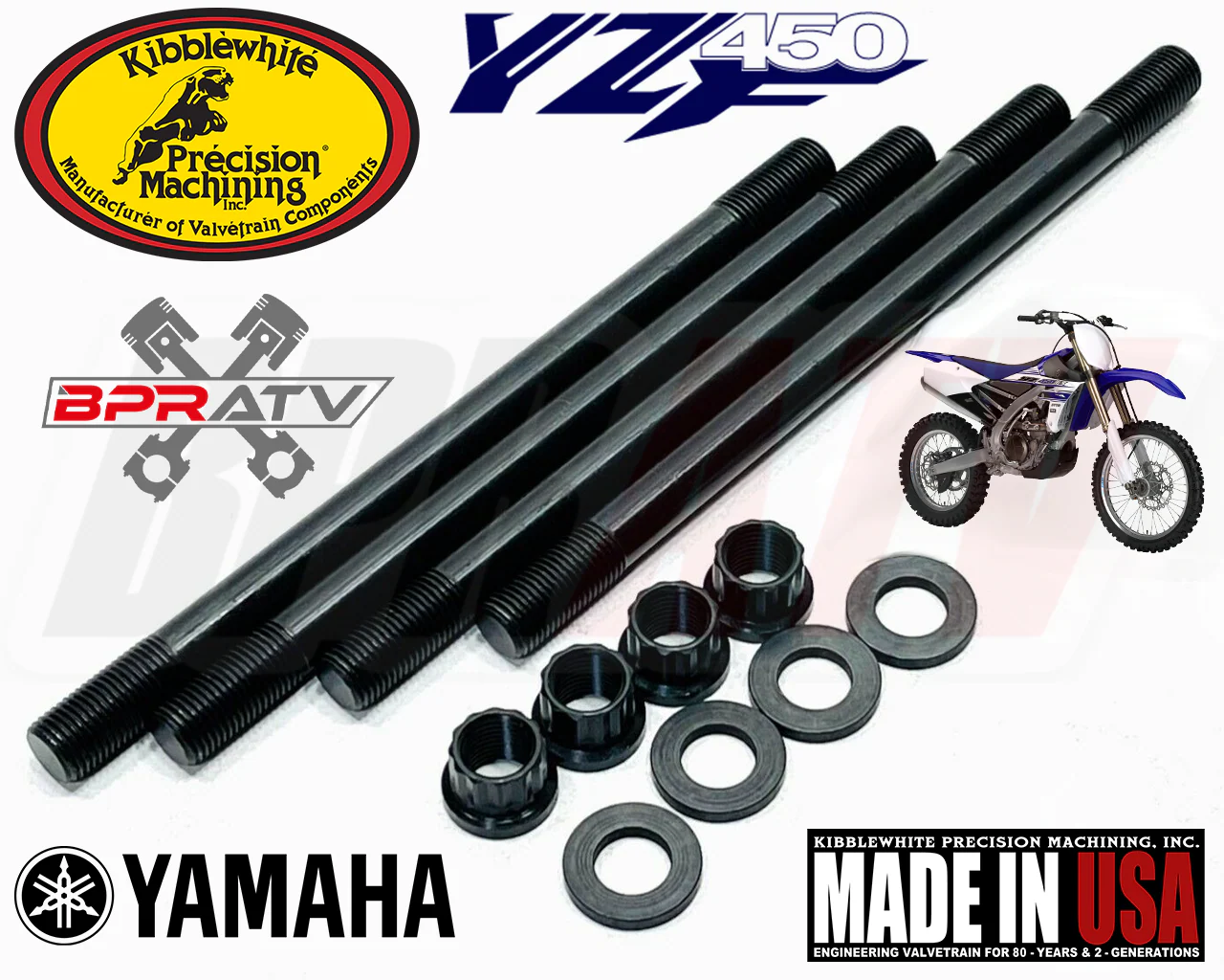 YFZ450R YFZ 450R Kibblewhite Head Stud Bolts Kit KPMI Cylinder Stud Kit 80-82800 - Image 7