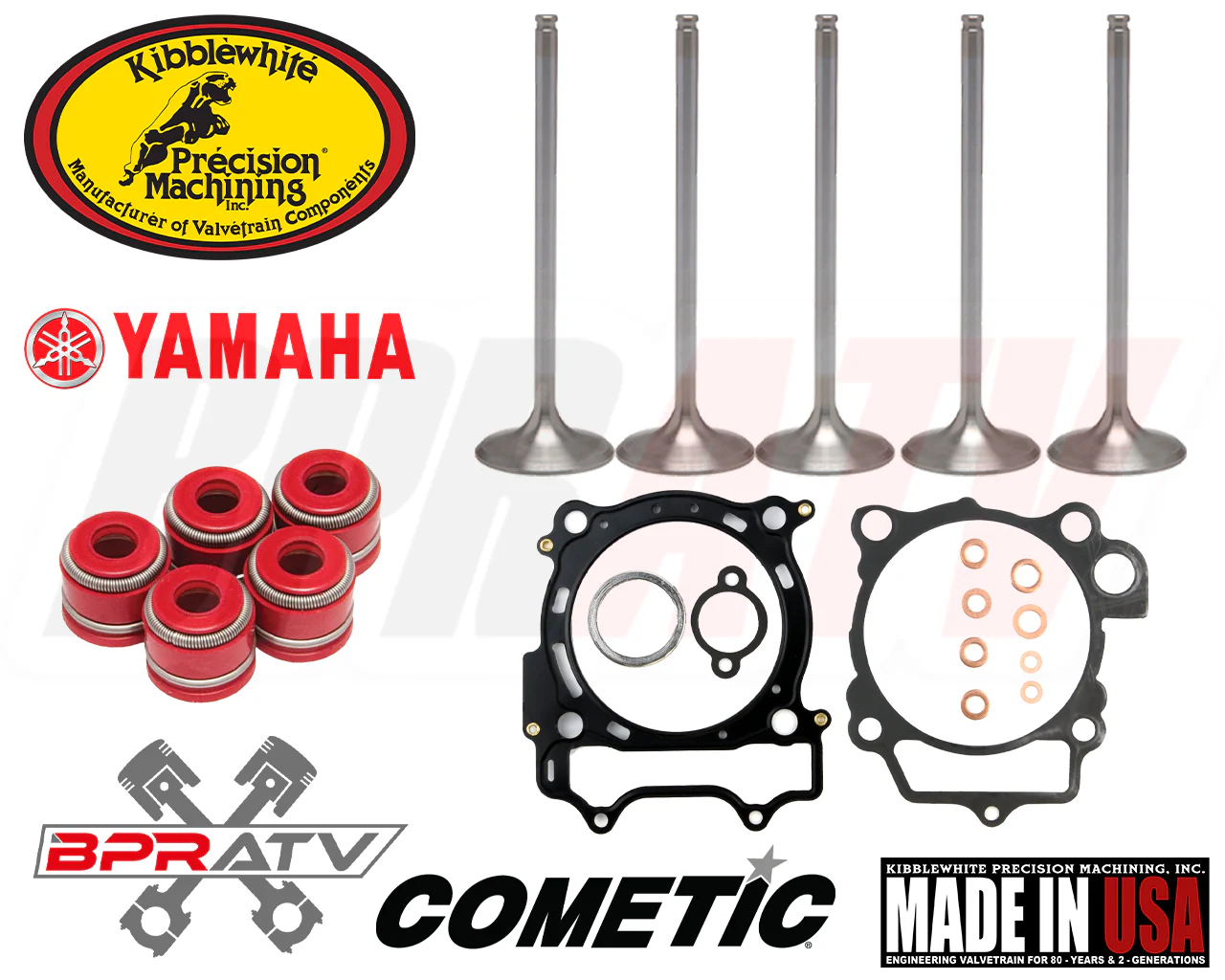 YFZ450R YFZ 450R Kibblewhite Intake Exhaust Valves Seals 98mm Cometic Gasket Kit